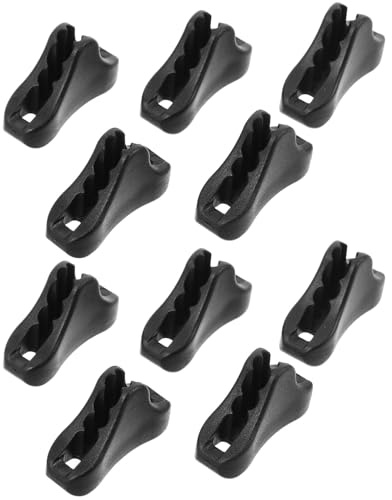 Toyvian 10 Pezzi Tenditori per Corde da Campeggio Resistenti all Usura Fibbie Regolabili per Tende e Teloni Fissaggi Antiscivolo Multifunzionali per Uso Esterno Colore Nero Accessori