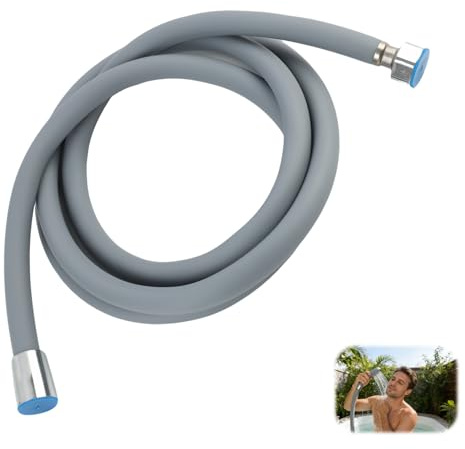 2m G1/2-inch Shower Hose Universal Fit, Food-Grade Silicone Shower Hose with Anti-Kink Design, Heat Resistant Long Shower Hose for Handheld Shower Use, Replacement for Old Metal Hoses