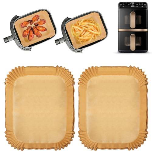120 Stück Airfryer Backpapier Zubehör Kompatibel mit Philips Airfryer 4000 | Heißluftfritteuse Backpapier Kompatibel mit Philips NA460 NA462 10L, Ninja AF400EU SL400EU