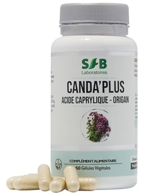 SFB Laboratoires Canda'Plus – Action Antifongique Naturelle contre Candida Albicans - Acide Caprylique, Origan, Propolis, Bromélaïne – Maintien la Santé Digestive - Système Immunitaire – 60 Gélules​