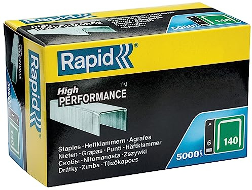 Rapid Tackerklammern Typ 140, 6 mm, Flachdrahtklammern 5.000 Stk. | Verzinkter Stahl mit breiter Auflagefläche; präziser Anschnitt; für Folien, Isolierung und Holz; Typ 140 (G / 11 / T50)