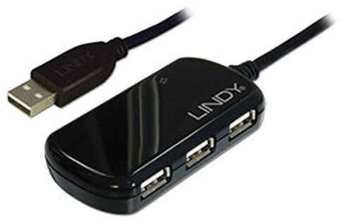LINDY 42781 - USB 2.0 Aktiv-Verlängerung Pro 8m inklusive 4 Port USB-Hub