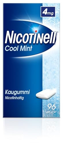 Nicotinell Kaugummi 4 mg Cool Mint (Minz-Geschmack), 96 Stk.: Nikotinkaugummi für schrittweise Raucherentwöhnung und sofortigen Rauchstopp