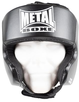 METAL BOXE - boxningshjälm, svart, senior