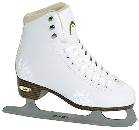 HEAD Eiskunstlauf Schlittschuhe Amber I Damen Schlittschuhe mit Edelstahlkufe I Schneeflocken-Design I ideal für Einsteigerinnen - Weiß