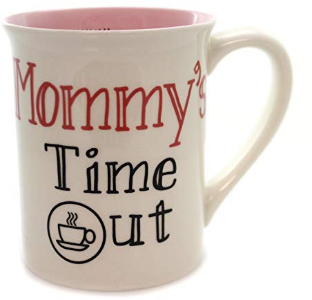 Enesco 6000555 Taza de café de gres, color rosa