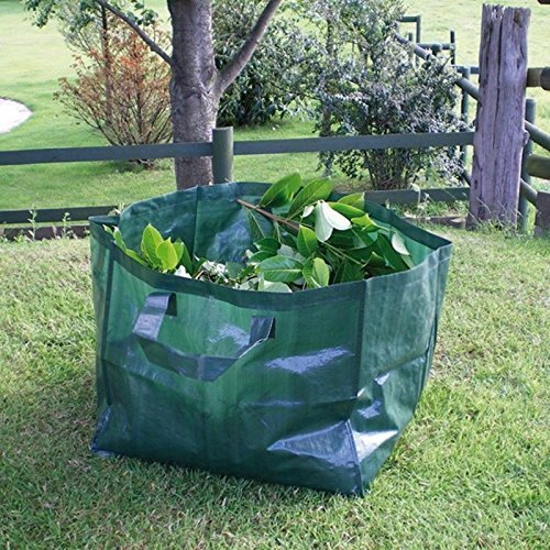 Homezone® Garden Mile® Bolsas de basura reutilizables de gran capacidad para jardín con asas resistentes a los desgarros de la ducha, bolsa de césped para abono de hojas de otoño