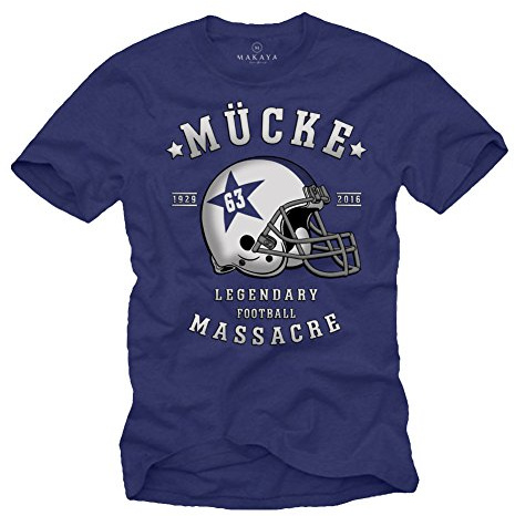 MAKAYA Mücke 63 - Herren T-Shirt - Football Helm