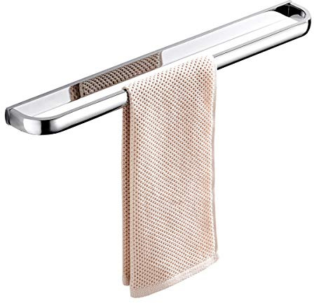 Flybath Handtuchstange Bad Einzelne Schicht Messing Badetuchhalter Wand Schrauben Montage Handtuchhalter Helles silbernes Chrom Finishd, 57,5 cm / 22,6 Zoll