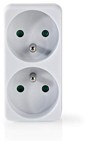 Nedis PSSPL200C2WT Splitter per presa di corrente | Francia/Tipo E (CEE 7/6) | 250V-50 Hz | Cavo di alimentazione lato B: Francia/Tipo E (CEE 7/6) | 250 V - 50/60 Hz | 16.0 A | 3500 W | Bianco