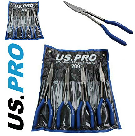 DetonTsai 4-teiliges 285 mm lange Spitzzangen-Set, 275 mm, Metall, PLIERS, Zangen, Pliers Set