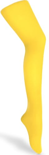 Merry Style Collants Fins pour Filles - Collants pour Enfants Vêtements de Ballet pour Filles en Microfibre 60 DEN WLSS001 (Jaune 128-134)