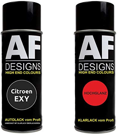 Alex Flittner Designs Autolack Spraydose für Citroen EXY Noir Basislack Klarlack Sprühdose 400ml