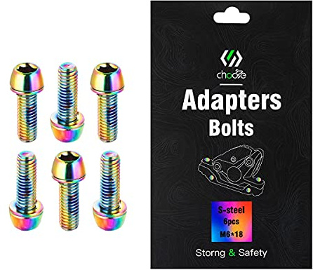 Chooee Bicycle Disc Brake Caliper Bolts, M6 X 18mm Caliper Bolt Screws for Mountain Bike/MTB Rainbow