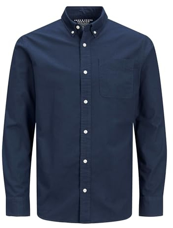 Jack & Jones Herren Jprbrook Oxford L/S Noos Shirt, Navy Blazer, M EU
