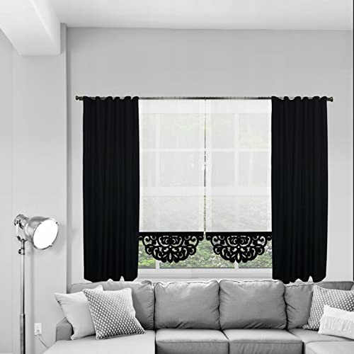 TOP Fertig-Gardine aus Voile Top Design Schöne Küche-Gardine mit Kräuselband AG53 Modern (Muster 3, 160 cm x 400 cm)