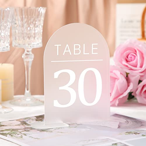 30 Sets Frosted Arch Acrylschild mit mattierter Basis, blanko mattierter Bogen, Acrylplatte, gewölbte runde Tischplatte für DIY-Bogen, Veranstaltungen, Partys (15.2x10.2 cm)
