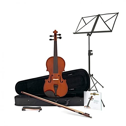 Gear4music Komplettes 1/2 Violin-Set für Kinder 8-9 | Komplettes Starterpaket für Anfänger von 8-9 Jahren, warmer weicher Ton, Feinstimmer für schnelle präzise Stimmung