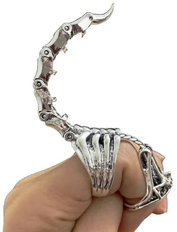 Wudaizhi Retro Scorpion Ring Movable Persönlichkeit Punk Hip-hop Herren-Open Ring, Gothic Knuckle Ring, Geeignet Für Halloween-Cosplay, Cooler Männer Für Männer, Der Coole Frauenring