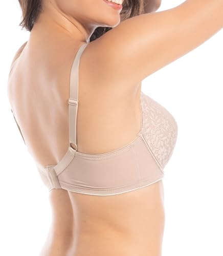 Selene, Sujetador para Mujer con Aros y Banda Transpirable, Copas Acolchadas Bordadas en Encaje, Colección Laia