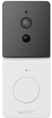 MiTEC MiHOME Video Doorbell - Weather Resistant HD Wireless Video Doorbell with Infrared and Motion Sensors for Home Security - White - iOS & Android