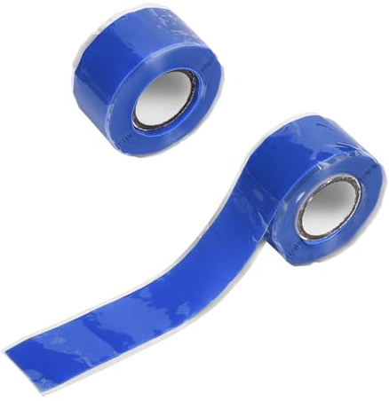 Funnytek 2 Rollen Selbstverschweißendes Silikonband, Isolierband Blau | Hitzebeständig Reparaturband Wasserdicht Dichtband Selbstklebend 2.5mm x 3m für Reparaturen, elektrische Anschlüsse