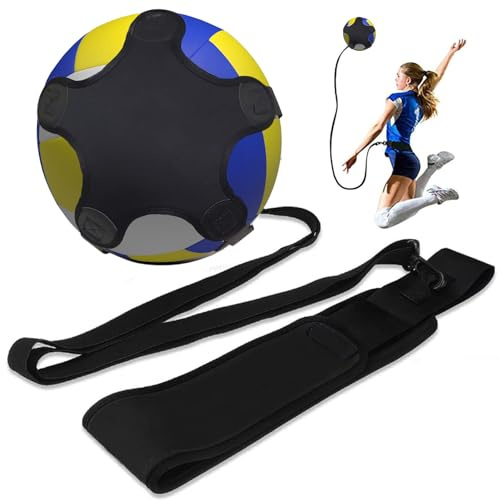 Fußball/Volleyball/Rugby Kick Trainer, Freihändiger Solo Trainer Fussball Trainingshilfe mit Erweitertem Seitenwindschutz, beidseitige Anpassung der Gürtellänge, Geeignet für Kinder und Erwachsene