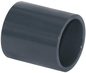 HAF 1x PVC Fittings Muffe mit 63mm | Klebemuffe x Klebemuffe | Verbinder aus grauem PVC-U | PN16 für PVC Rohr, Poolfitting, Pool, Schwimmbad, Poolverrohrung, Druckleitung, Rohrleitung & Teich