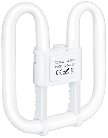 GR10Q 4-PIN 16W(Size: 13.3cm*13.3cm) Compact Fluorescent Lamp Non-Dimmable Warm White 3500K, 16W 4PIN Recessed Ceiling Light, CFL Light Bulb, Low Energy Light Bulb, Suitable for Indoor Corrido