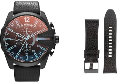 Diesel Herren-Edelstahluhr und Armband-Set