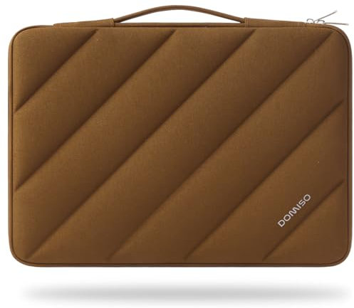 DOMISO 17,3 Zoll Laptop Hülle Tasche Laptoptasche Schutzhülle mit Einziehbarer Griff Wasserdicht Stoßfestes Laptophülle Sleeve Case für MacBook, HP, Dell, Asus Notebook, Karamellfarbe