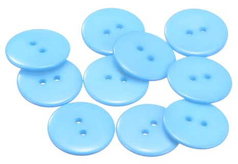 sourcing map Nähknöpfe, 25 mm, 2 Löcher, Kunstharz, rund, Ersatzknöpfe für Kleidung, Basteln, Dekoration, Blau, 10 Stück