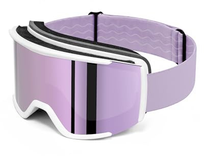 AVV OTG Ski Goggles,Anti-Fog Snowboard Goggles for Men Women Youth Purple