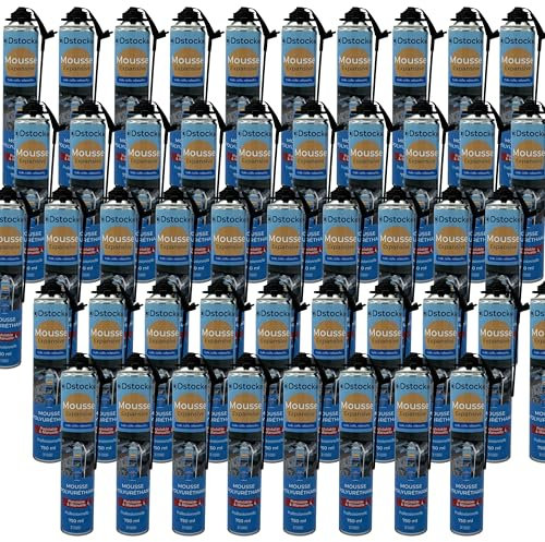 DSTOCK60 -24 schiume espansive pistolabili e manuali 750ml - Schiuma poliuretanica professionale - Isola, colla e ribocca - Esterno e interno