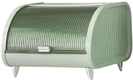 perfk Desktop Storage Box Living Room Bedroom Organizer Countertop Bread Bin Bread Container Kitchen Storage Container for Bakery, green