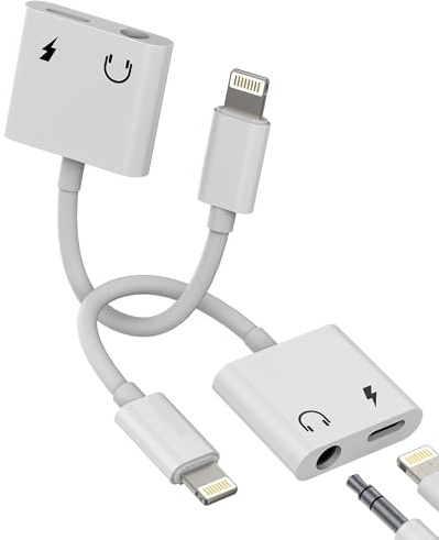 Adaptateur Lightning Jack Vers 3.5mm écouteurs Chargeur (Lot De 2)pour IPhone 14 13 12 Pro Max Prise Audio Pour Apple Pour IPad Connecteur Casque Splitter Câble AUXiliaire Appareil Voiture Accessoires