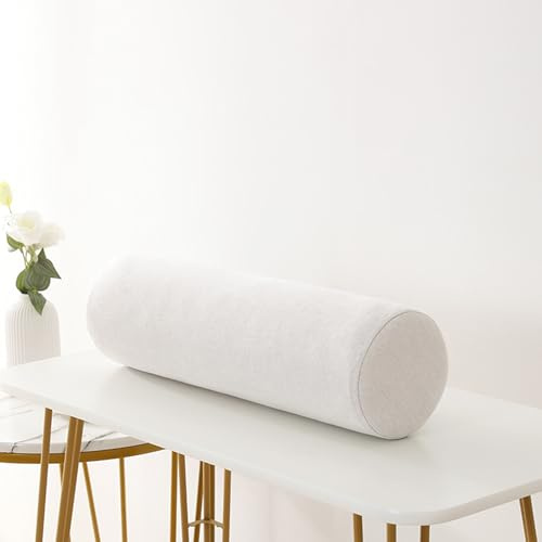 XXIUDEE Runde Nackenrolle, Sofa, Armlehnenkissen, weiche Zylinderrolle, lange Nachtschutzkissen, Lendenwirbelstützkissen, lange Schlafkissen (50 x 20 cm, Beige)
