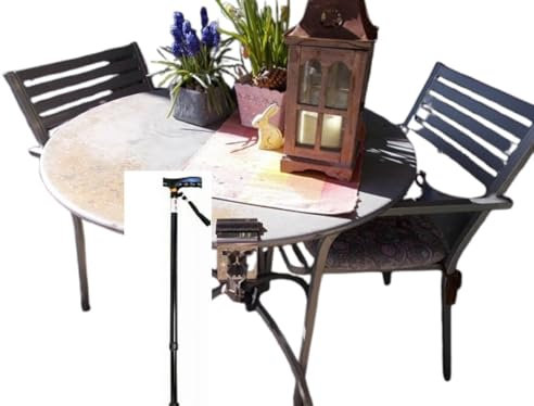 Holly Large VE 65 mm Ø Edelstahl Tisch Gestockhalter - Stockhalter Gehstockhalter für Tisch für alle Gehstöcke oder Krücken-Zum aktuellen Test-Preis Made B. Württemberg
