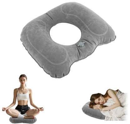 Cojín ortopédico Inflable, cojín ergonómico para Asiento, cojin coxis ortopedico, cojín hemorrhoides, Asiento Inflable portátil, Gris