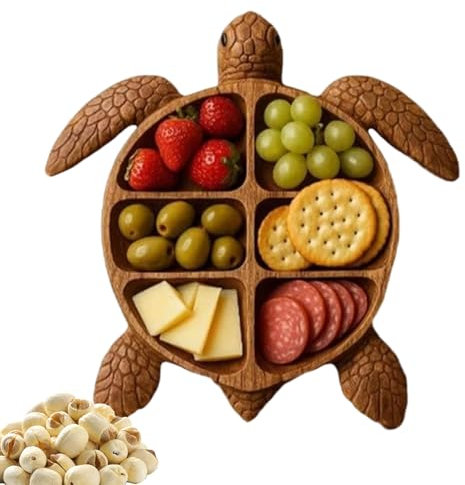 Planches à charcuterie en Bois – Planches à charcuterie en Forme de Tortue – Plateau de Service à Fromage, Assiette de Service en Bois, Assiette à Fruits pour Viande, Pain, collation
