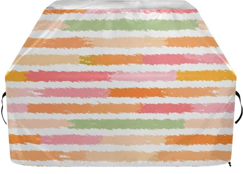 JUMBEAR Grillabdeckung, bunte Streifen, passend für Weber, Brinkmann, Char-Broil – robuste große Grillabdeckungen, UV- und wasserdicht, reißfest (165 x 63,5 x 114 cm)