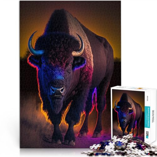 Puzzle de 1000 pièces pour Adultes Buffle Fabriqué en Carton pour Les 14 Ans et Plus Décoration d'intérieur De Superbes Cadeaux et Jouets。Taille：26x38cm/10.24x14.96pouce