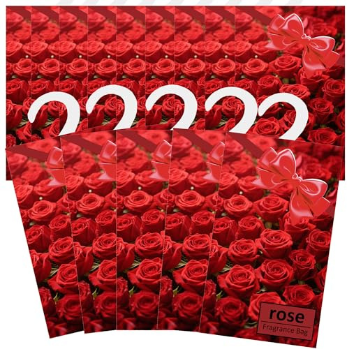 14PCS Duftsäckchen Kleiderschrank Dufterfrischer, Hanging Duft Beutel, Scent Tasche Garderobe Lufterfrischer, Schrankduft Frische, Schrankdeo Geruch Sachet für Closet, Auto, Schuhregal (Rose)
