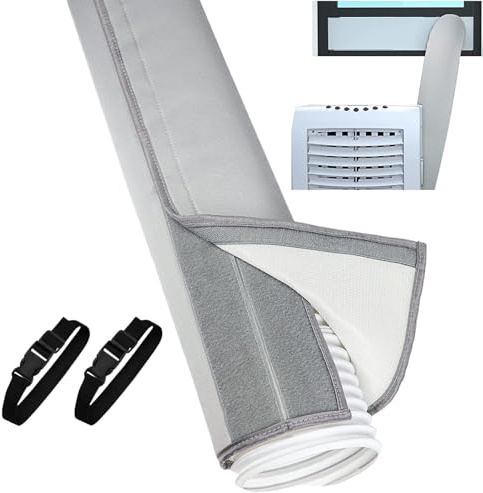 Huxibai Cubierta Aislante Para Manguera De Aire Acondicionado Portátil | Aislamiento Para Tubos De AC Con 2 Correas De Hebilla - Accesorios Para Electrodomésticos De Garaje Casa Oficina
