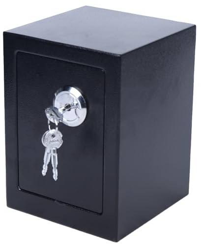 Coffre Fort, 4.6L Avec 3 Clés, Acier Q235, Mural, Noir Mini Coffre-fort, Pour Bijoux, Argent, Objets De Valeur, Titres De Propriété, Largement Utilisé Dans Les Familles, Centres Commerciaux