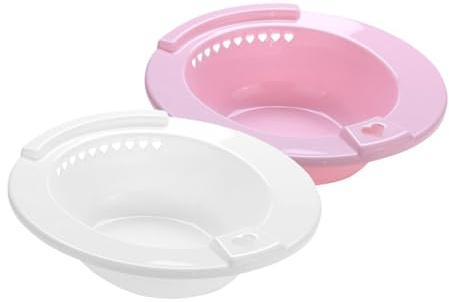 SOPOTUTU 2 Stück Damen Bidet Sitzbadewannen aus Kunststoff Dickes Design Hockfreies Toilettenwaschbecken für Unterwegs und Schwangerschaftsschutz