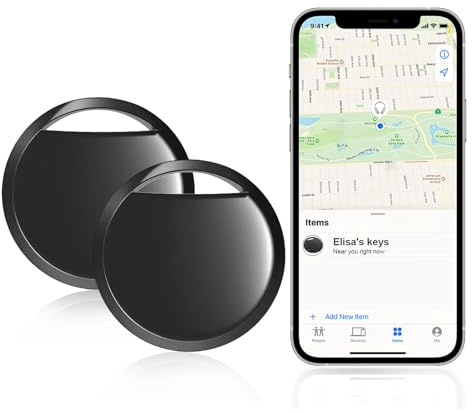 Lot de 2 Air Tag Traceur Compatible avec l’app Localiser pour Apple Bluetooth Tracer compatibilité Findme avec Alarme 75dB et Portée 40m Localisateur d'Objets pour Enfants Valise Vélo Clés Animaux