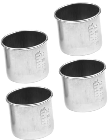 Hemobllo 4 pezzi Bicchieri Dosatori Multiuso in Acciaio Inossidabile per Medicinali Tazze Graduate Resistenti e Precise per Uso Domestico e Laboratorio