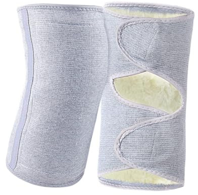 ibasenice Genouillères Épaisses Laine Mérinos pour Hiver Protège-genoux Ajustables Maintien et Compression pour Sport Extérieur Confort Chaud pour Ski Vélo Randonnée Marche