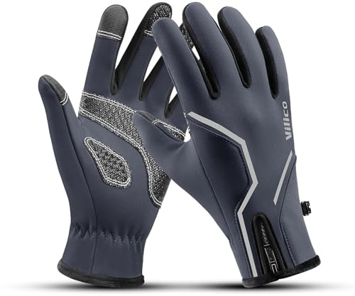 Vilico Winter Fahrradhandschuhe Touchscreen Warm Winddicht | Unisex, wasserabweisend; verstellbare Bündchen für Kälte-Outdoor-Aktivitäten wie Radfahren und Wandern.